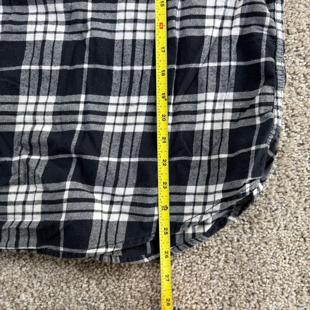 JACHS GIRLFRIEND Shirt Womens Large Black Plaid Flannel Long Sleeve Button Up - Picture 7 of 9